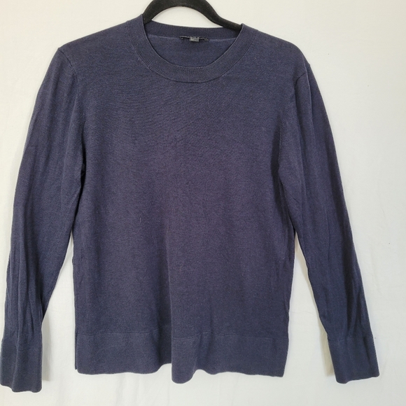 COS Top Long Sleeve Navy Size S Base Layer Silk Cotton Soft - Picture 1 of 10